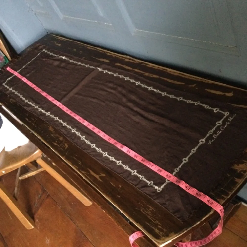 Vintage La Belle Creole - Paris Silk Scarf Horse bit design in a dk brown & gold - Picture 8 of 10